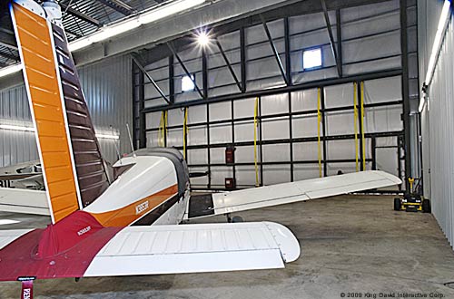 Airplane in hangar