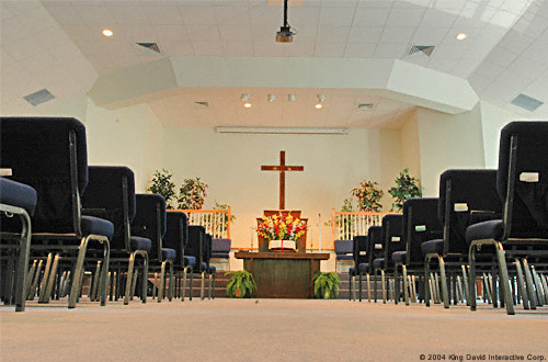 Interior church building