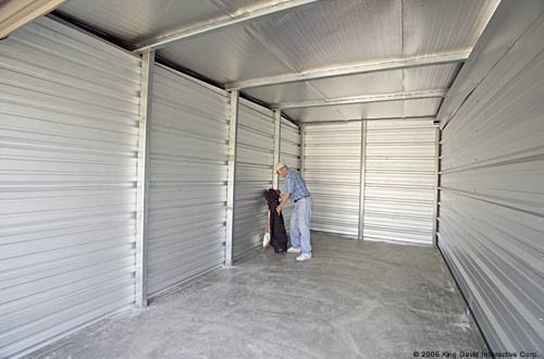 Interior of a self-storage unit