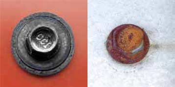 Competition's fasteners discolor and rust