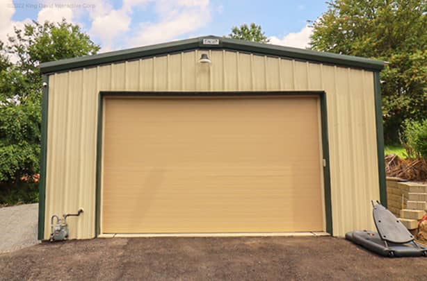 A backyard garage and workshop