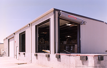 A warehouse with loading docks