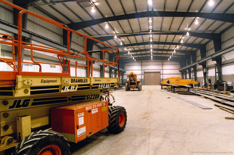 Forklifts used in large storage buildings and warehouses